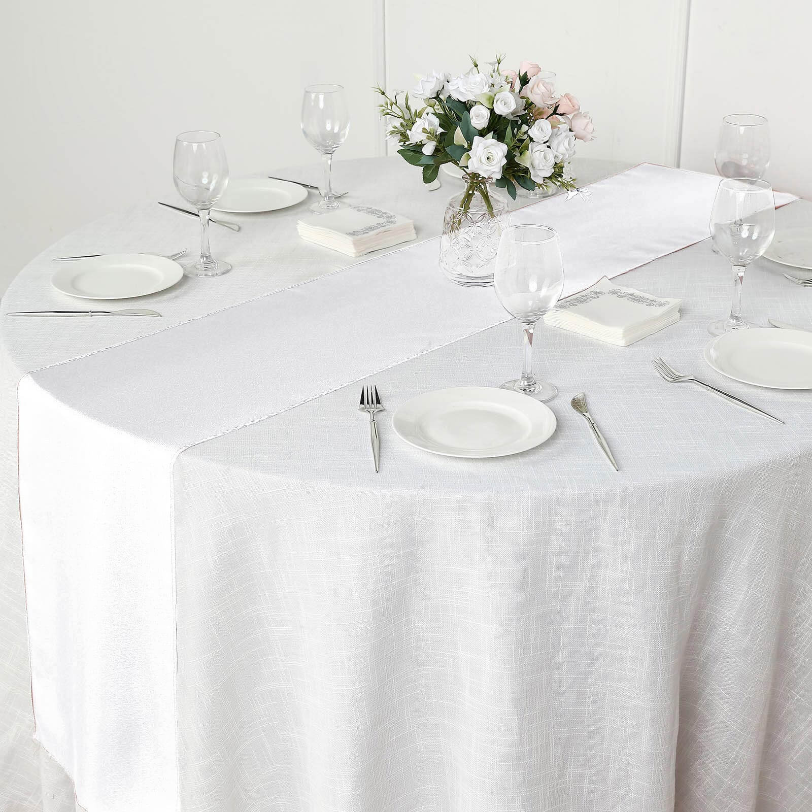 White Polyester Table Runner 12