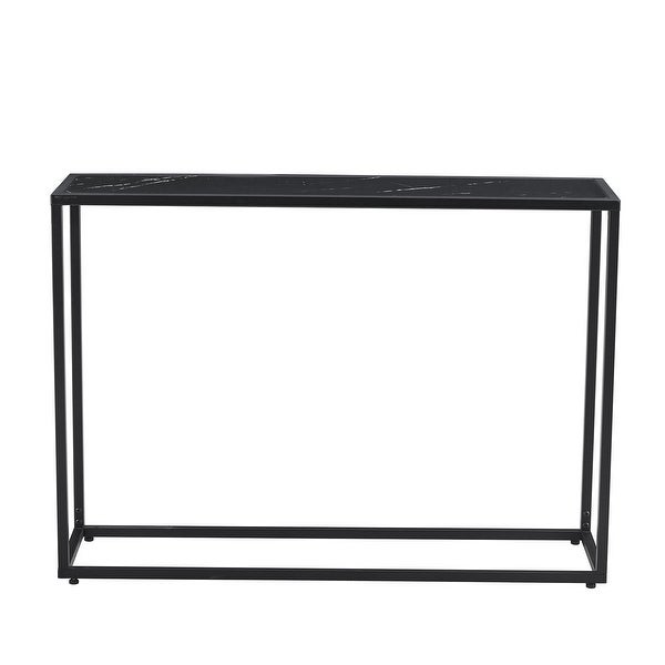 Metal Console Talbe Sideboard Cabinet Minimalist Porch Table Sofa Table Side Table， Black