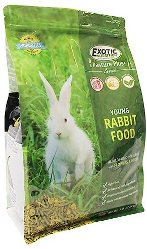 Exotic Nutrition Pasture Plus+ Young Rabbit Food， 5-lb bag