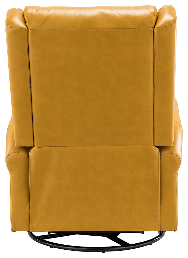 Comfy Faux Leather Manual Swivel Recliner With Metal Base   Contemporary   Recliner Chairs   by Karat Home  Houzz