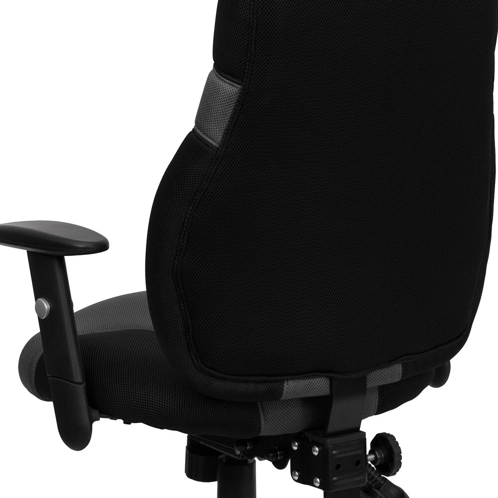 High Back Ergonomic and Gray Mesh Swivel Task Chair with Adjustable Arms