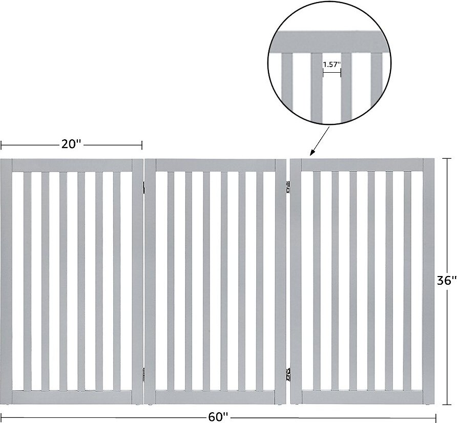 Unipaws 3 Panel Free Standing Dog Gate