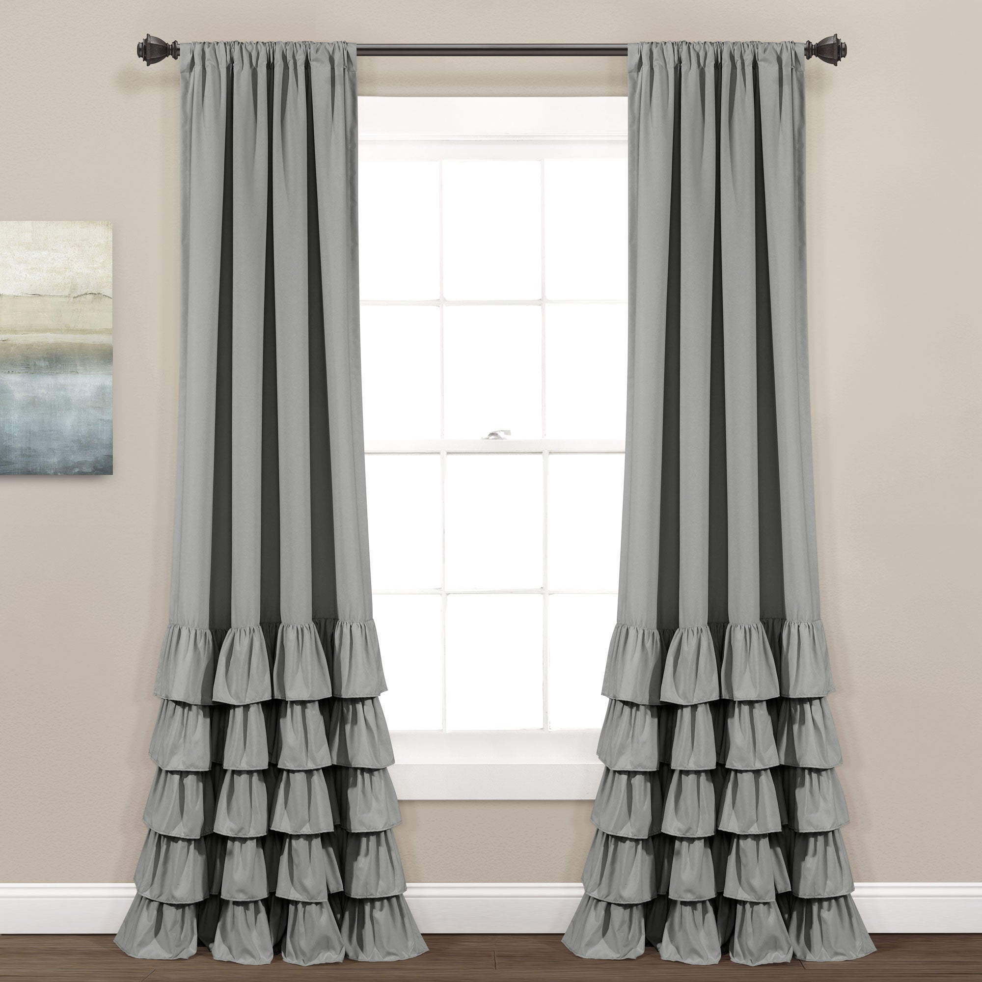 Allison Ruffle Window Curtain Panel Set