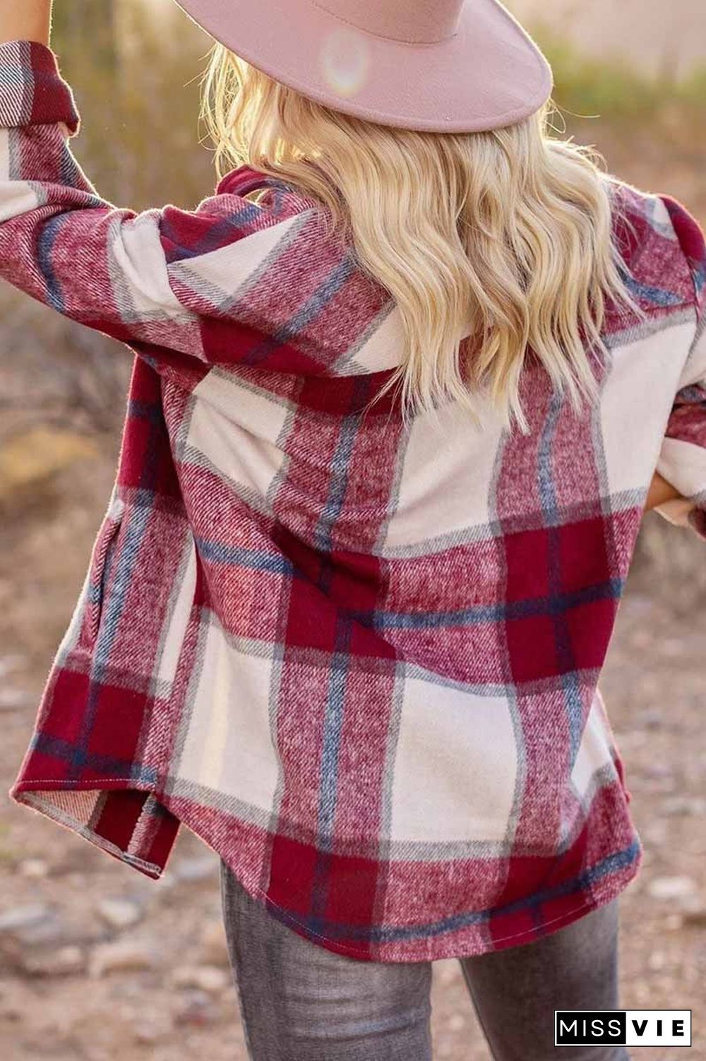 Plaid Flap Pocket Button Up Shirt