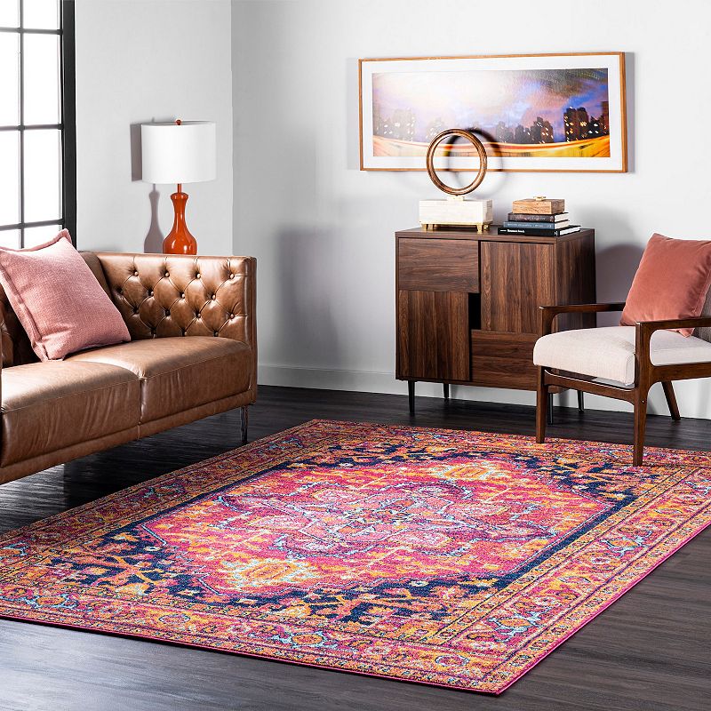 nuLOOM Bodrum Fancy Persian Vonda Framed Floral Rug