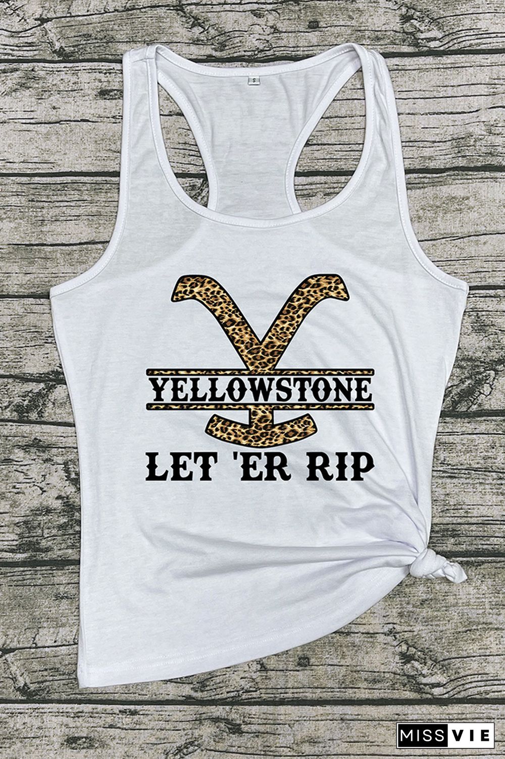 Yellowstone Print Sleeveless Tank Top Wholesale