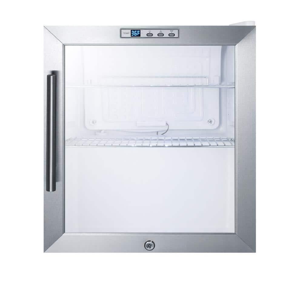 Summit Appliance 17 cu ft Glass Door Mini Refrigerator in White