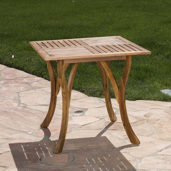 Durable 31.5in Square Wood Patio Table Available