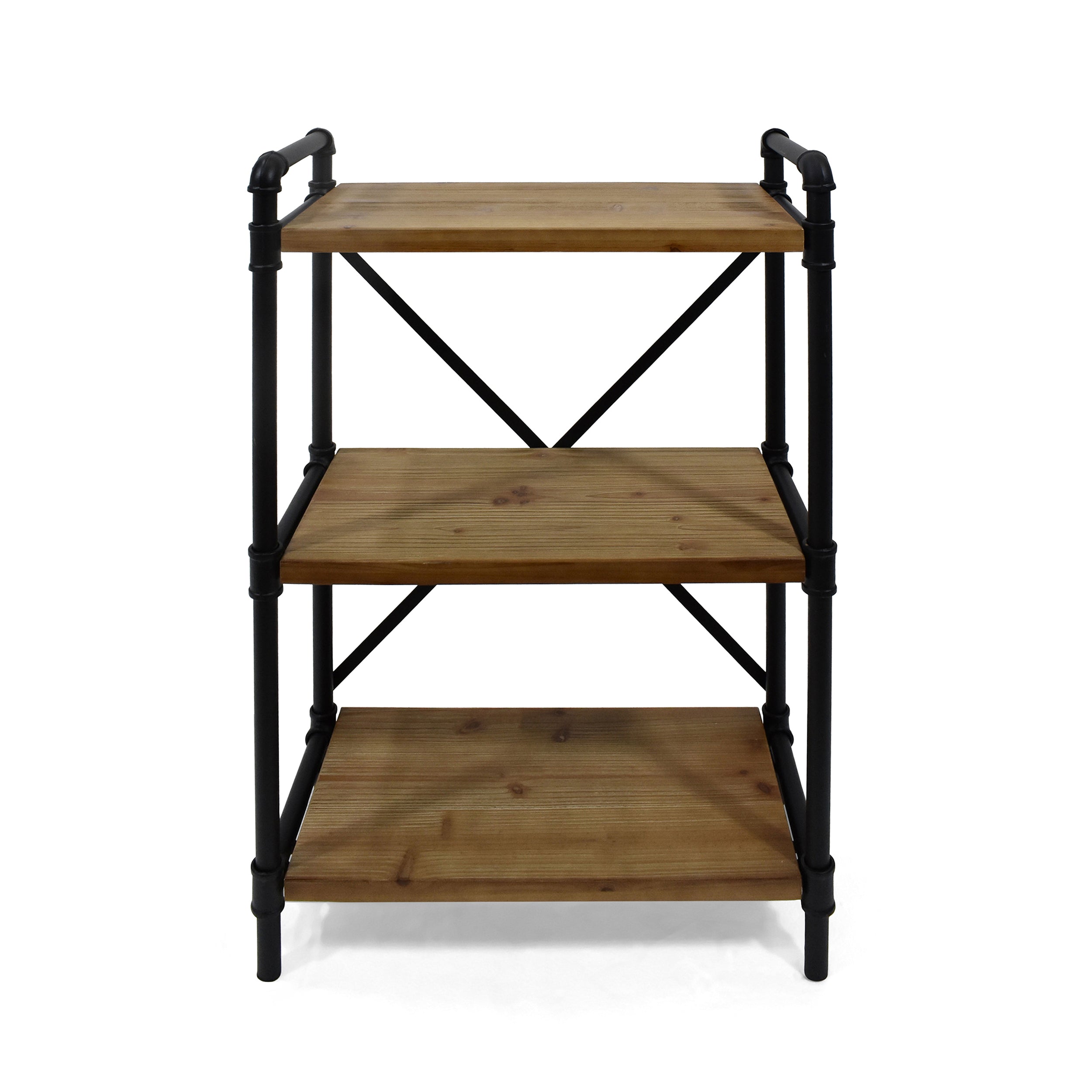 Bleckley Industrial Pipe Design 3-Shelf Etagere Bookcase