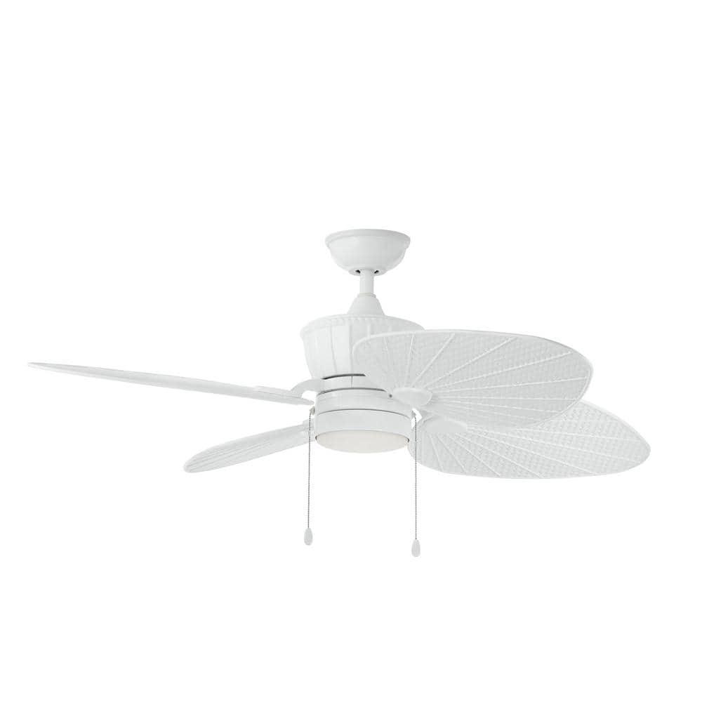 Home Decorators Collection Pompeo 52 in Integrated LED IndoorOutdoor White Ceiling Fan with Light Kit