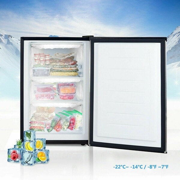 3 cu.ft. Compact Upright Freezer with Stainless Steel Door - 20.5