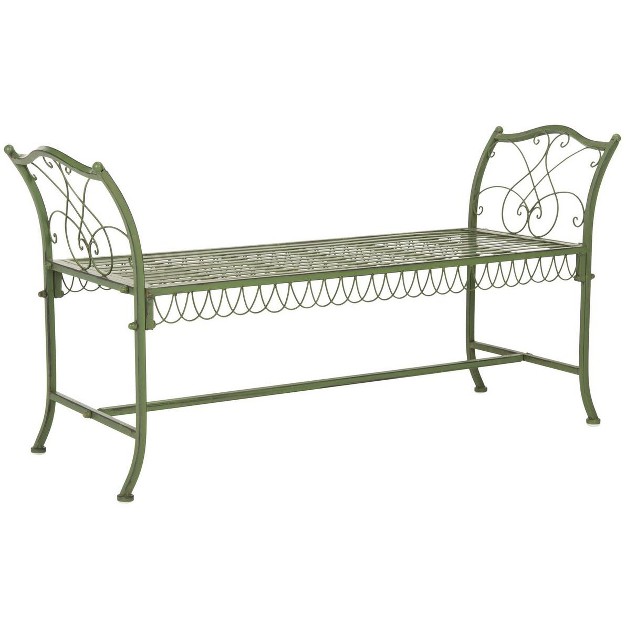 Arona Bench Antique Green Safavieh