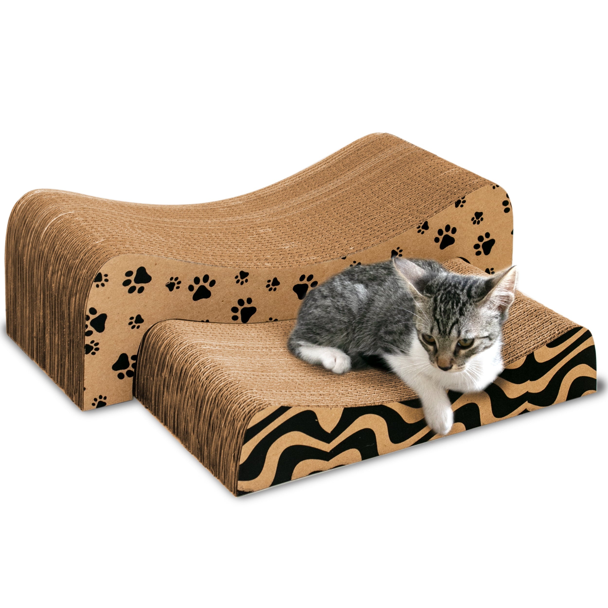 Cat Scratcher (2 in 1) - Cardboard Cat Scratcher for Indoor Cats - Cat Scratch Pad by WEE Pets