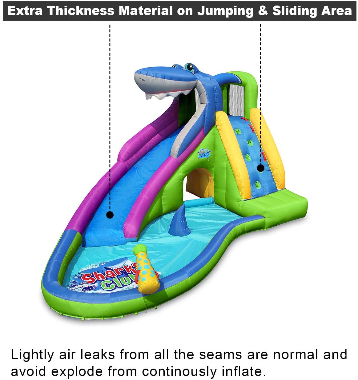 ACTION AIR Inflatable Water Slide, Backyard 15' Bounce House with Water Gun and Splash Pool for Wet and Dry Play, Christmas Gift Idea for Kids