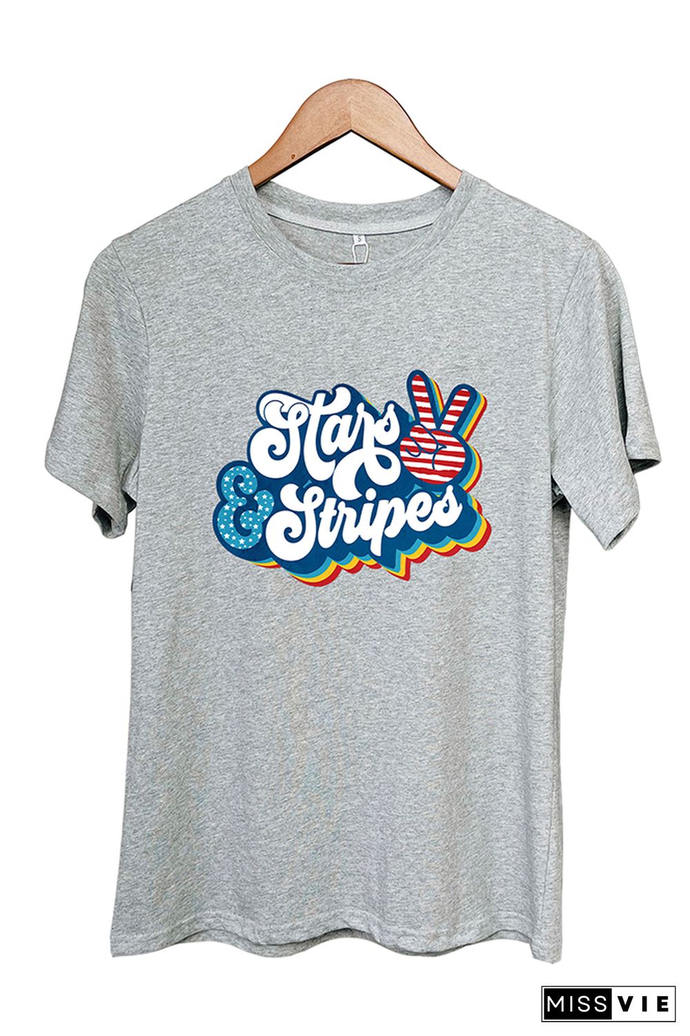 Stars & Stripes Retro Peace Graphic Tee Wholesale