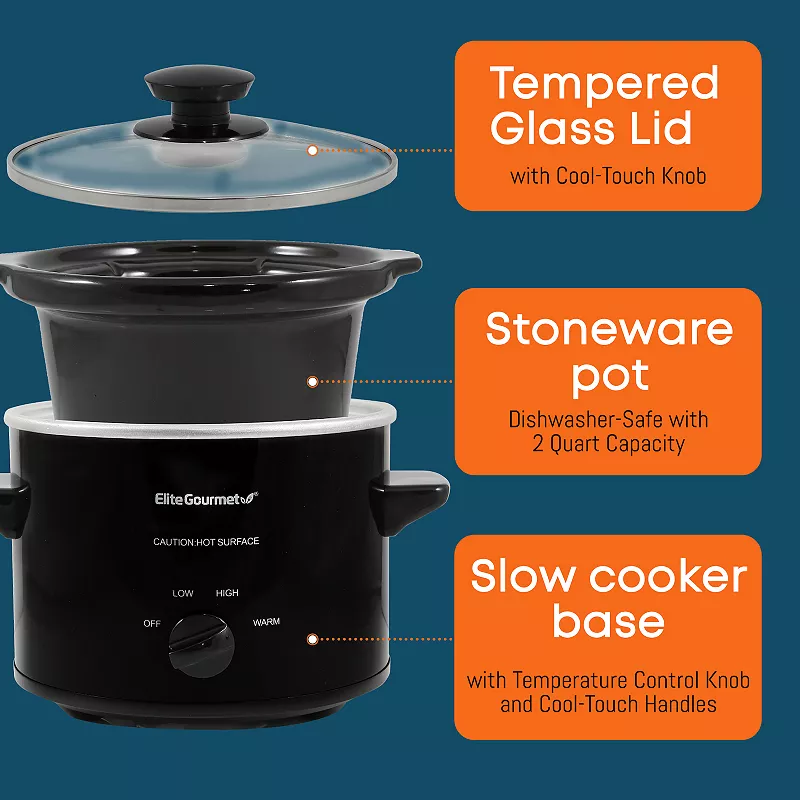 Elite Gourmet 2-qt. Mini Slow Cooker