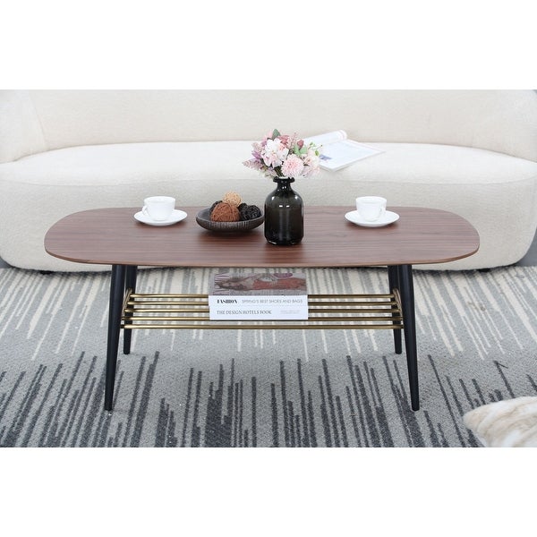 2-Tier Modern Coffee Table Wood