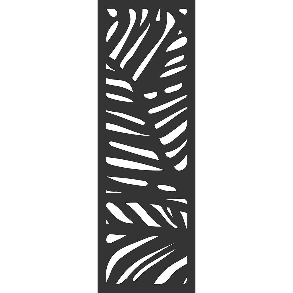 OUTDECO 70 in. x 23.75 in. Kona Hardwood Composite Decorative Wall Decor and Privacy Panel Black USADLT6-BL