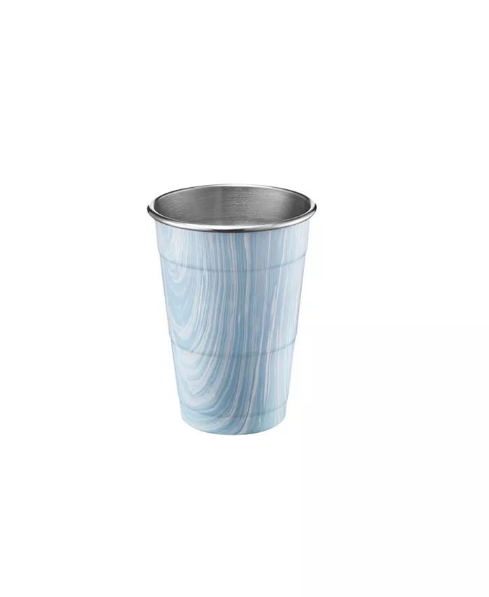 Cambridge Navy and Light Blue Swirl 18 oz Party Cups - Set of 2