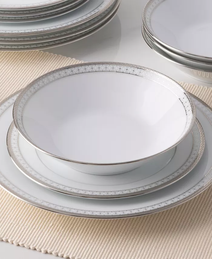 Noritake Rochester Platinum Set of 4 Soup Bowls Service For 4