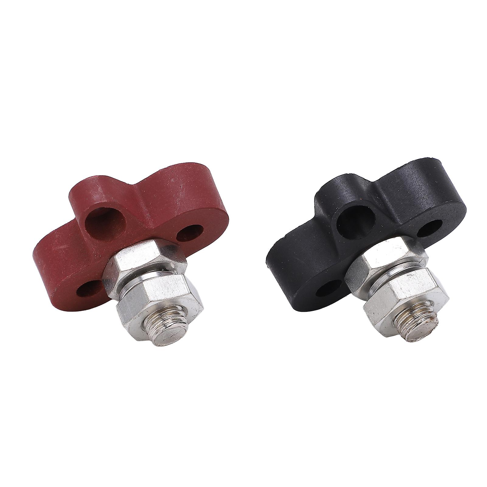 2pcs M10 Battery Power Junction Post Block Insulated Metal Terminal Stud Dc48v Maximum For Cars Rvs Atvs