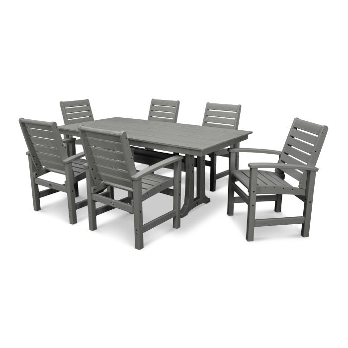 Polywood Signature 7-Piece Farmhouse Dining Set with Trestle Legs PWS333-1