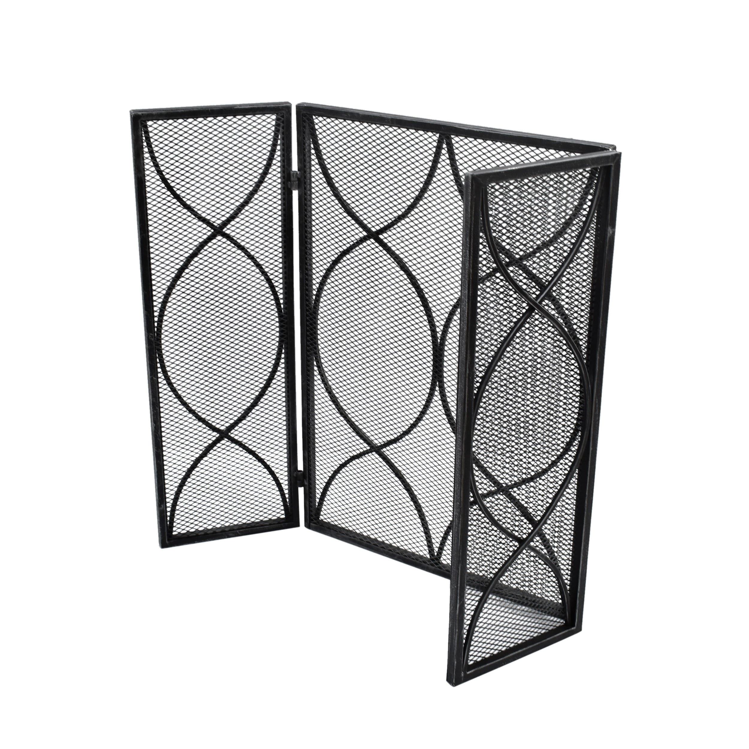 Laylah Modern Three Panel Iron Firescreen