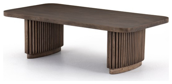 Amandine Coffee Table Reclaimed Ashen Brown   Transitional   Coffee Tables   by Rustic Home Furniture Deco  Houzz