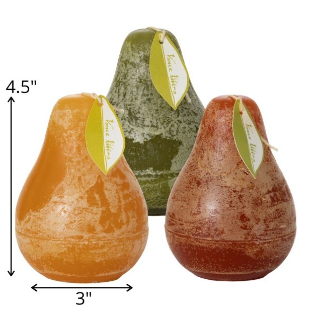 Warm Neutral Pear Candles Kit Set Of 3