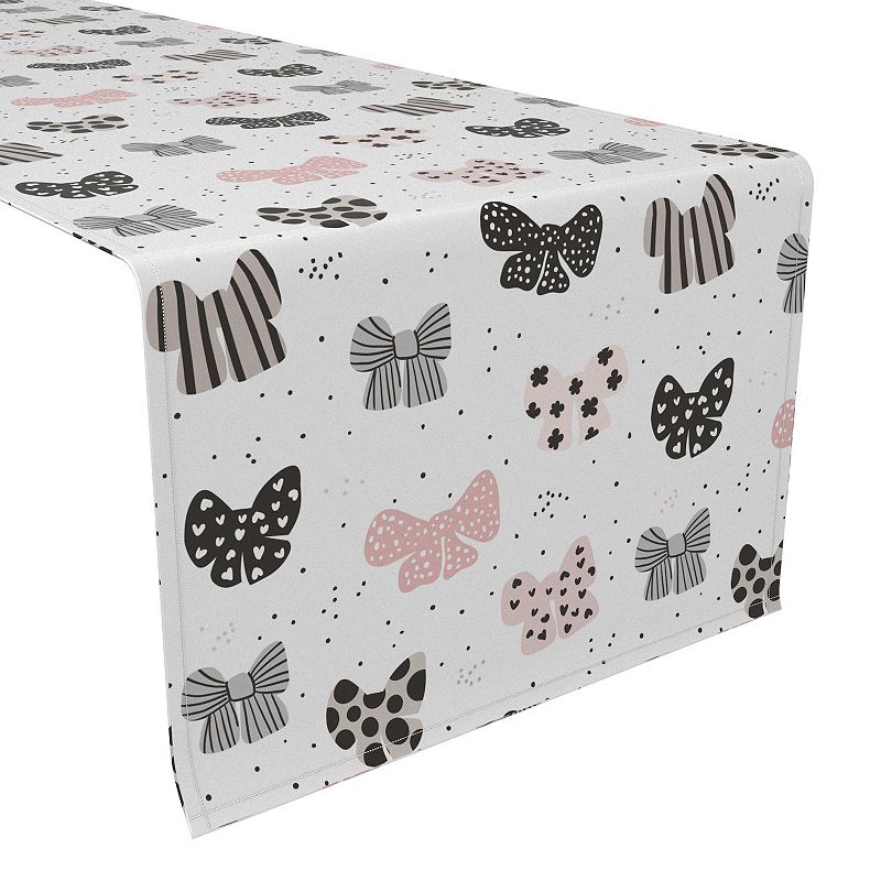 Table Runner， 100% Polyester， 14x108， Patterned Bows