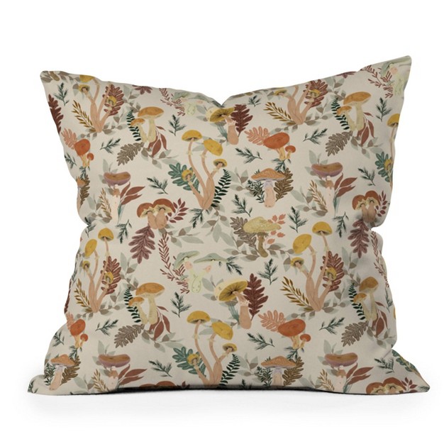 Marta Barragan Camarasa Colorful Wild Mushrooms Square Throw Pillow Deny Designs