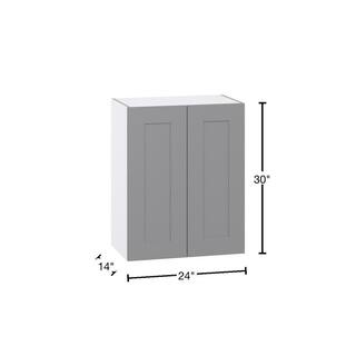 J COLLECTION Bristol Painted Slate Gray Shaker Assembled Wall Kitchen Cabinet (24 in. W x 30 in. H x 14 in. D) DSW2430-2-BR