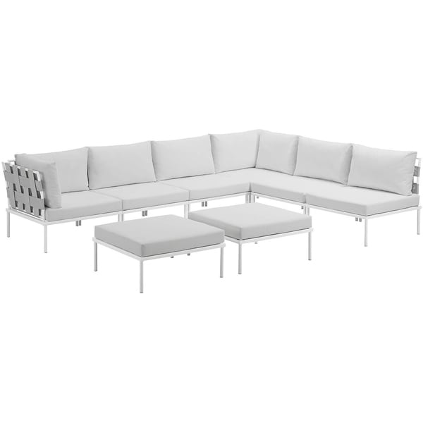 Harmony 8piece Outdoor Patio Aluminum Sectional Sofa Set