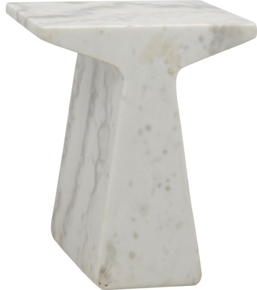 Side Table FINN White Marble   Transitional   Side Tables And End Tables   by EuroLuxHome  Houzz