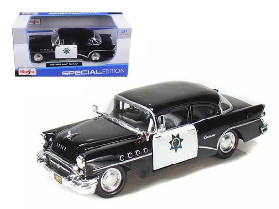 Maisto 31295pol  1955 Buick Century Police Car Bla...