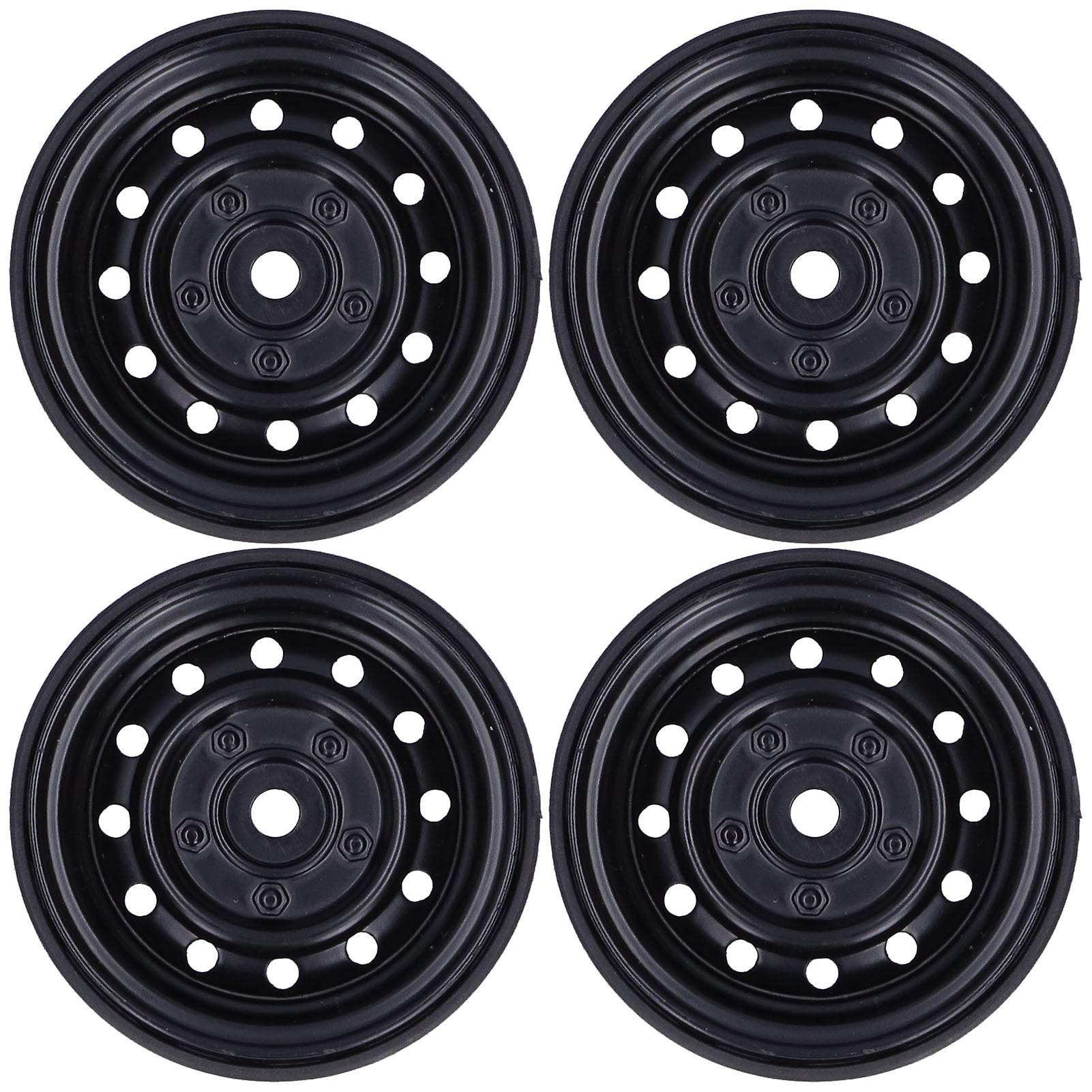 4pcs Rc Crawler Beadlock Wheel Hubs 12 Holes Metal Wheel Hub Replacement For Trx4/scx10black