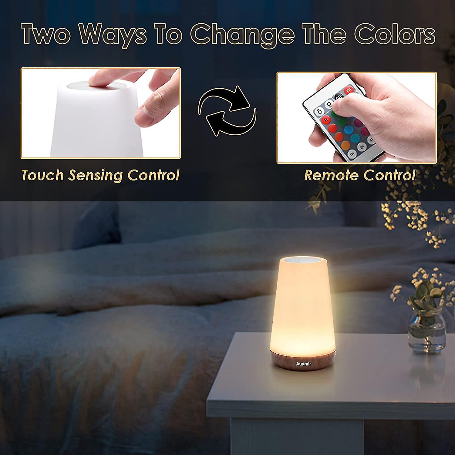 Colorful Bedside Lamp， Led Night Light， Touch Night Lamp With 13 Colors， Rgb Dimmable， Rechargeable Table Lamp With Warm White Light For Bedroom， Baby