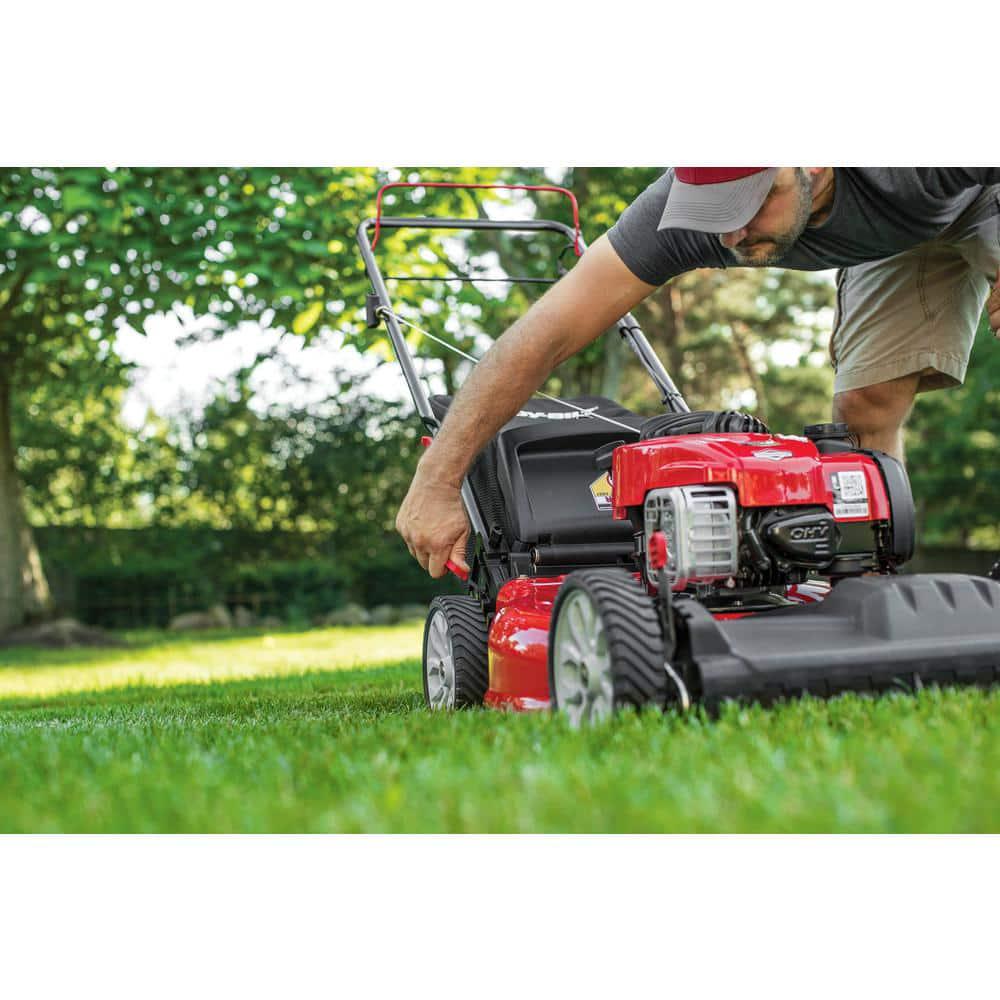 TroyBilt 21in 140cc Briggs and Stratton Self Propelled Gas Lawn Mower with Mulching Kit Included