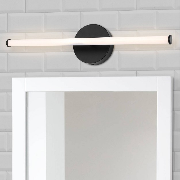 1 light Emerson Modern Industrial 360 degree Rotatable Aluminum Integrated Led Vanity Black Jonathan Y