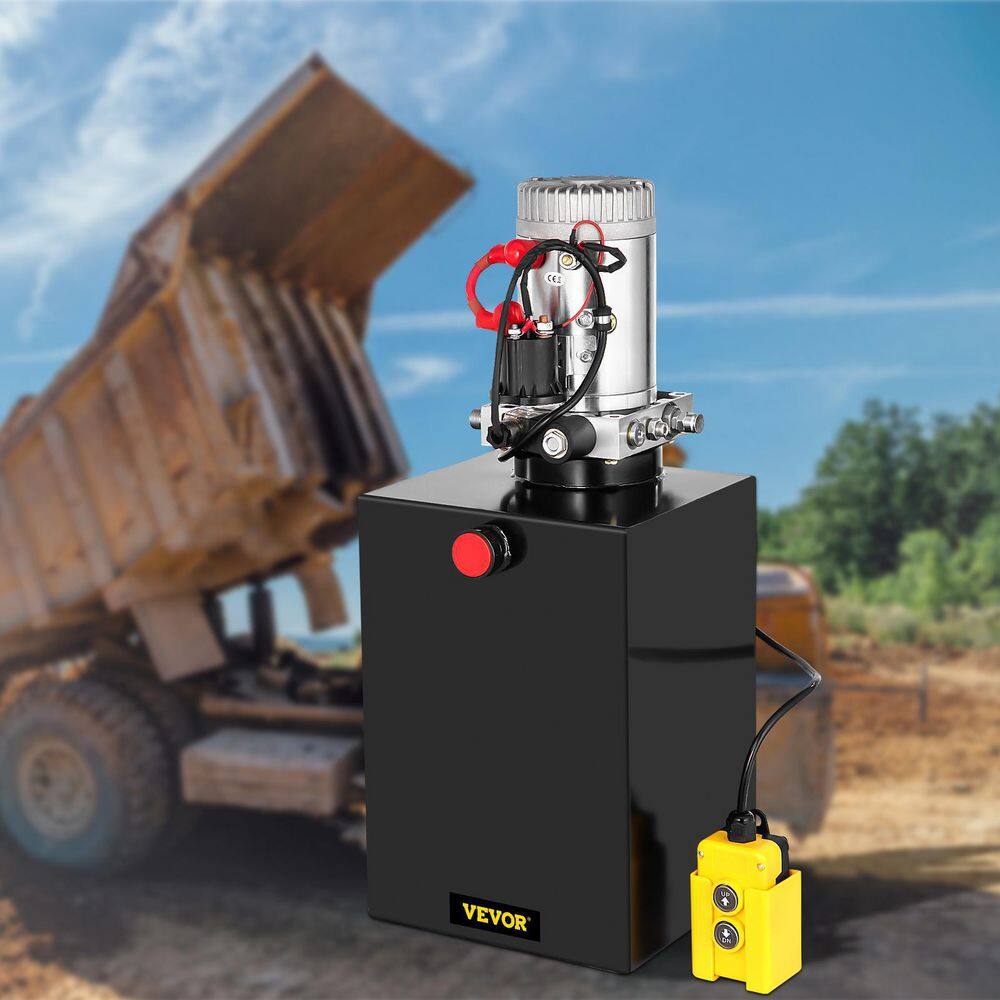 VEVOR 12-Volt DC 20 qt. Hydraulic Pump Single Acting Hydraulic Dump Trailer Pump 3200 PSI Hydraulic Power Unit CZYYB20KTTXDZYB01V0