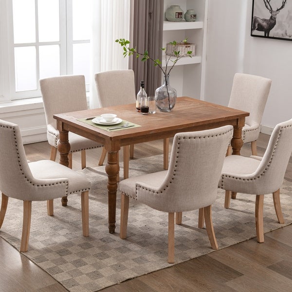 Dining Chair 2-Piece Set with Comfortable and Soft Cushion， Solid Wood Legs are Solid， Safe for Kitchen and Dining Room