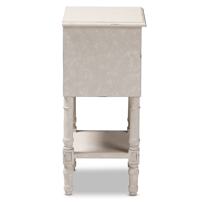 Baxton Studio Lenore White Nightstand