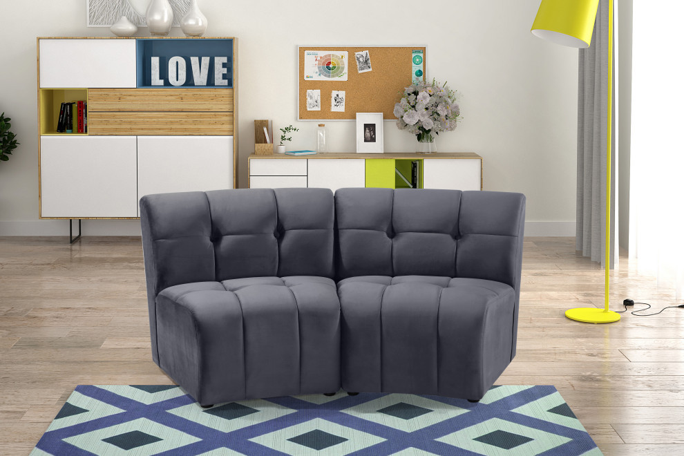 Limitless Modular Velvet 1 Piece Sectional   Transitional   Loveseats   by Meridian Furniture  Houzz