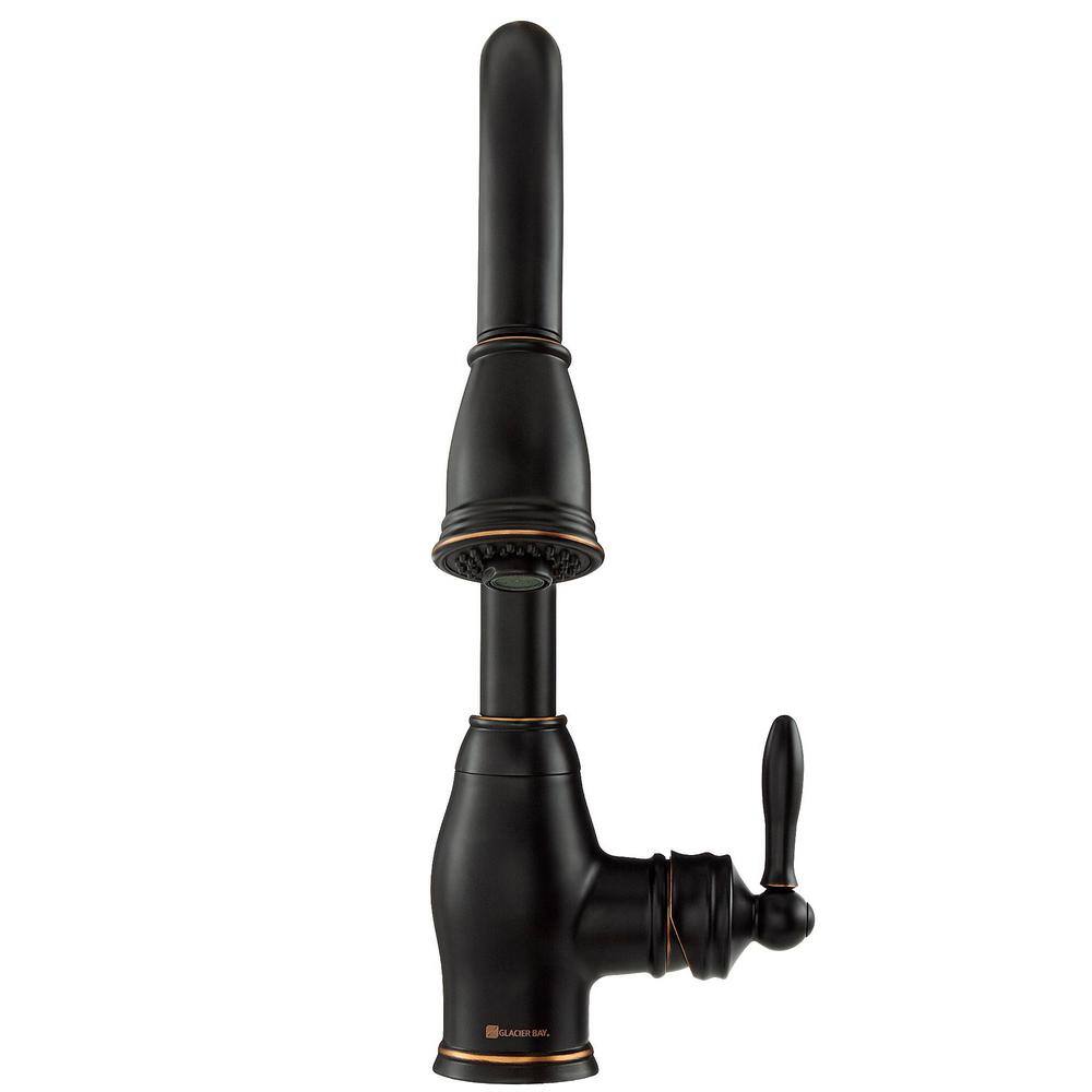 Glacier Bay Newbury Single-Handle Pull-Down Sprayer Kitchen Faucet in Oil-Rubbed Bronze FP4A0033RBP