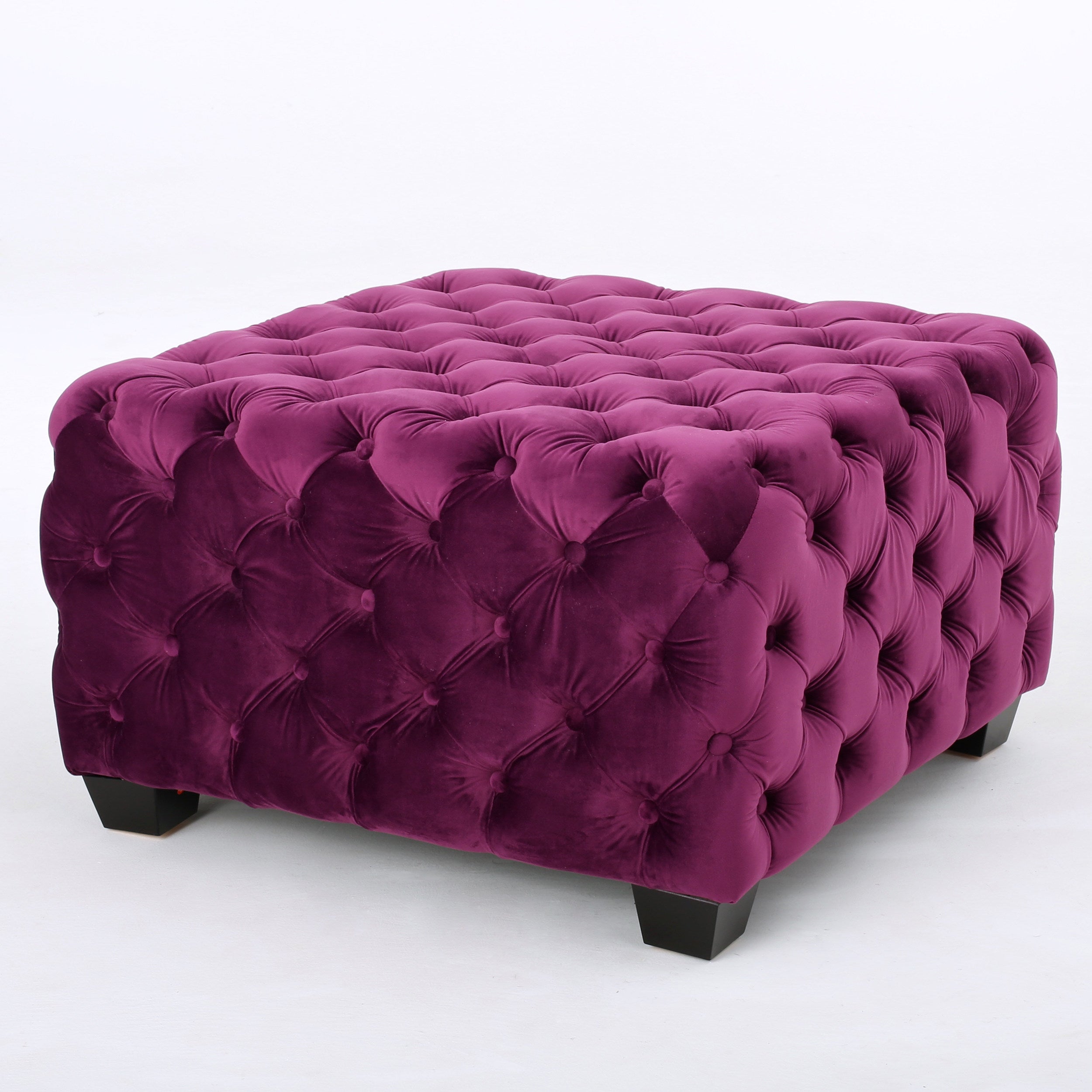 Provence Tufted New Velvet Fabric Ottoman Pouf