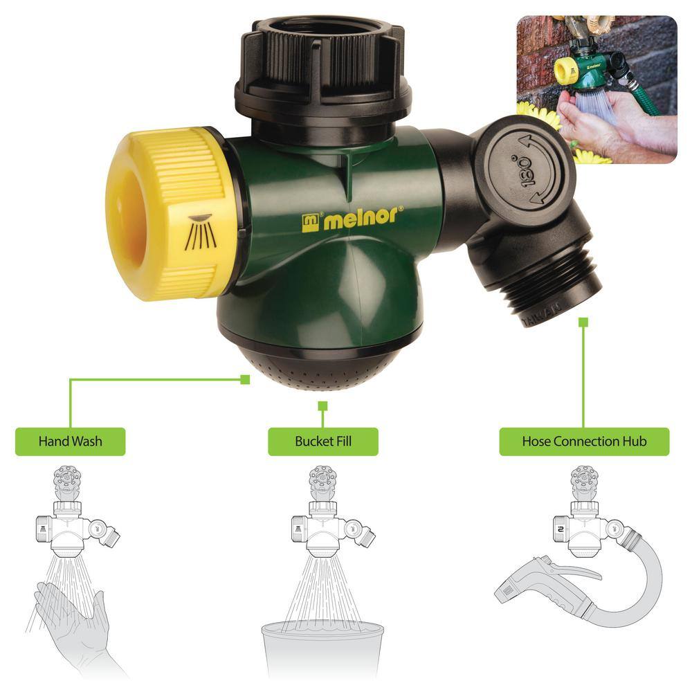 Melnor Hand Wash Bucket Fill Hose Connection Hub 15109