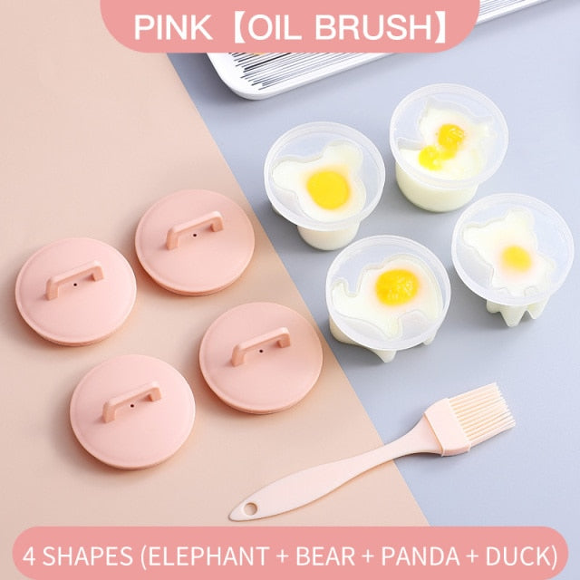 4 Pcs/Set Cute Egg Cooker Tools With Plastic  Brush