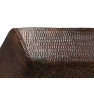 Premier Copper Products Rectangle 20 in. Hammered Copper Vessel Sink in Oil Rubbed Bronze VREC2014DB