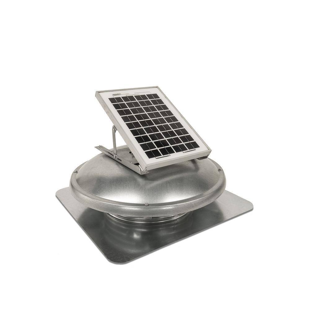 Master Flow Galvanized Steel 15 Watt Solar Powered Static Roof Vent Mount Attic Fan ERVSOLAR