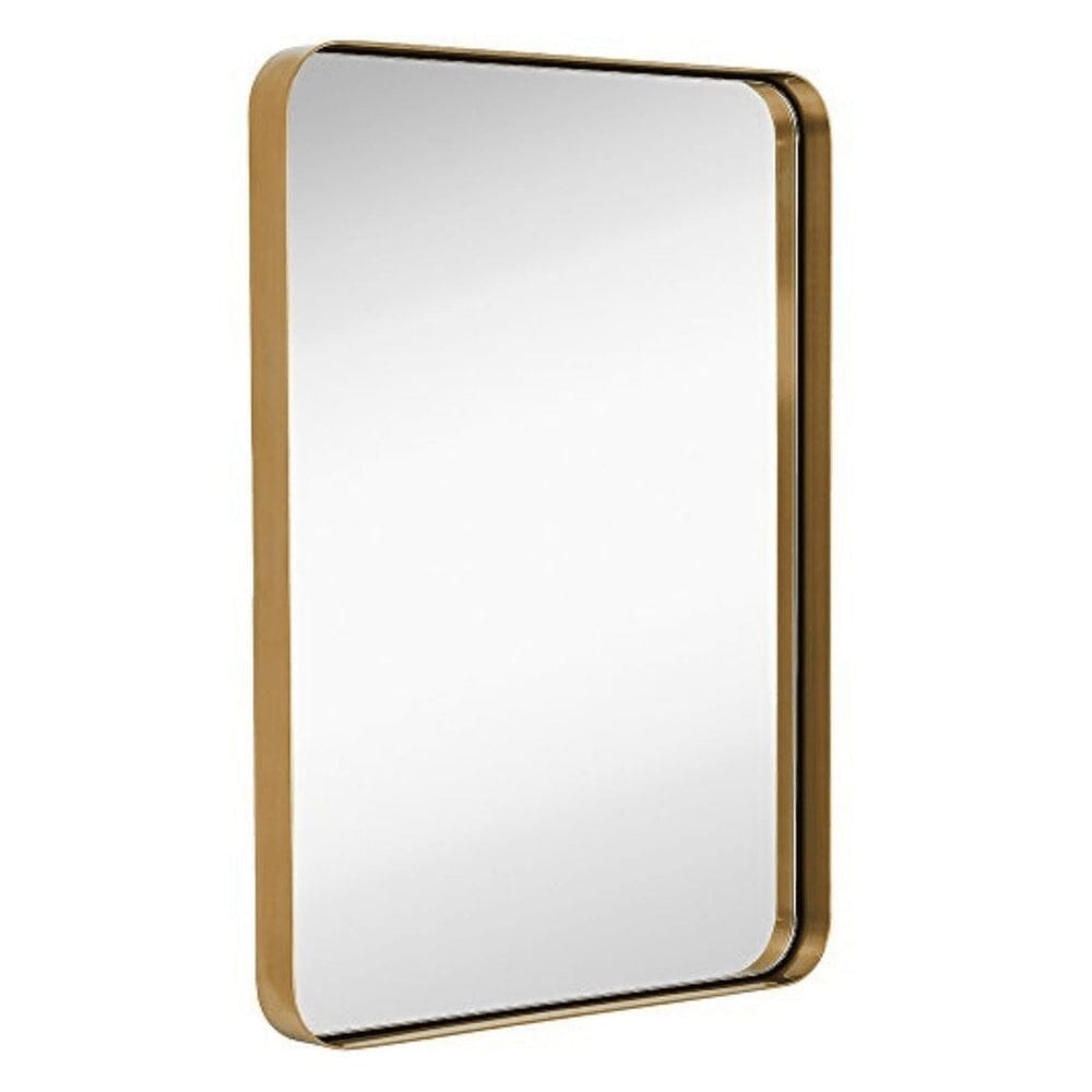 Contemporary Brushed Metal Wall Mirror